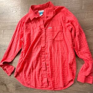 Columbia Women's Vibrant Red Button-Down Shirt